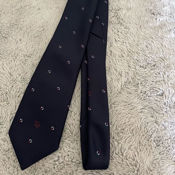 CHRISTIAN DIOR tie dark blue like new - Picture 1 of 8